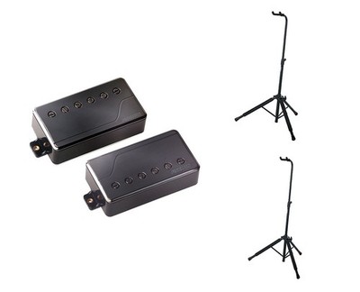 Fishman Fluence Classic Humbucker Set of 2 Black + 2 Gator Hanging Guitar Stands