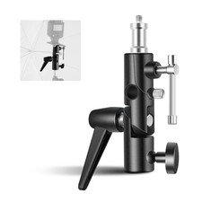 Camera Flash Bracket H-Type Mount with Umbrella Softbox Holder 180 Swivel Adjus