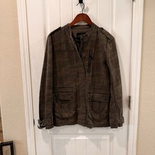 Sanctuary Camo Utility Jacket Women  s Medium Brown Military Zip
