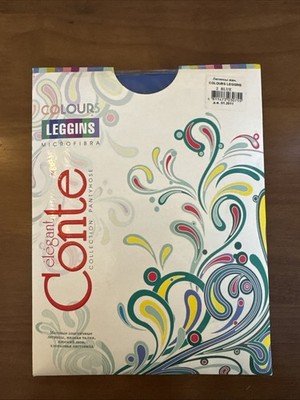 CONTE Leggings Footless Nylon Leggins BLUE Elegant  European SIZE 2