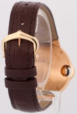 Ladies Cartier Ballon Bleu 18K Rose Gold 33mm Leather Automatic 3682 W6920097 6