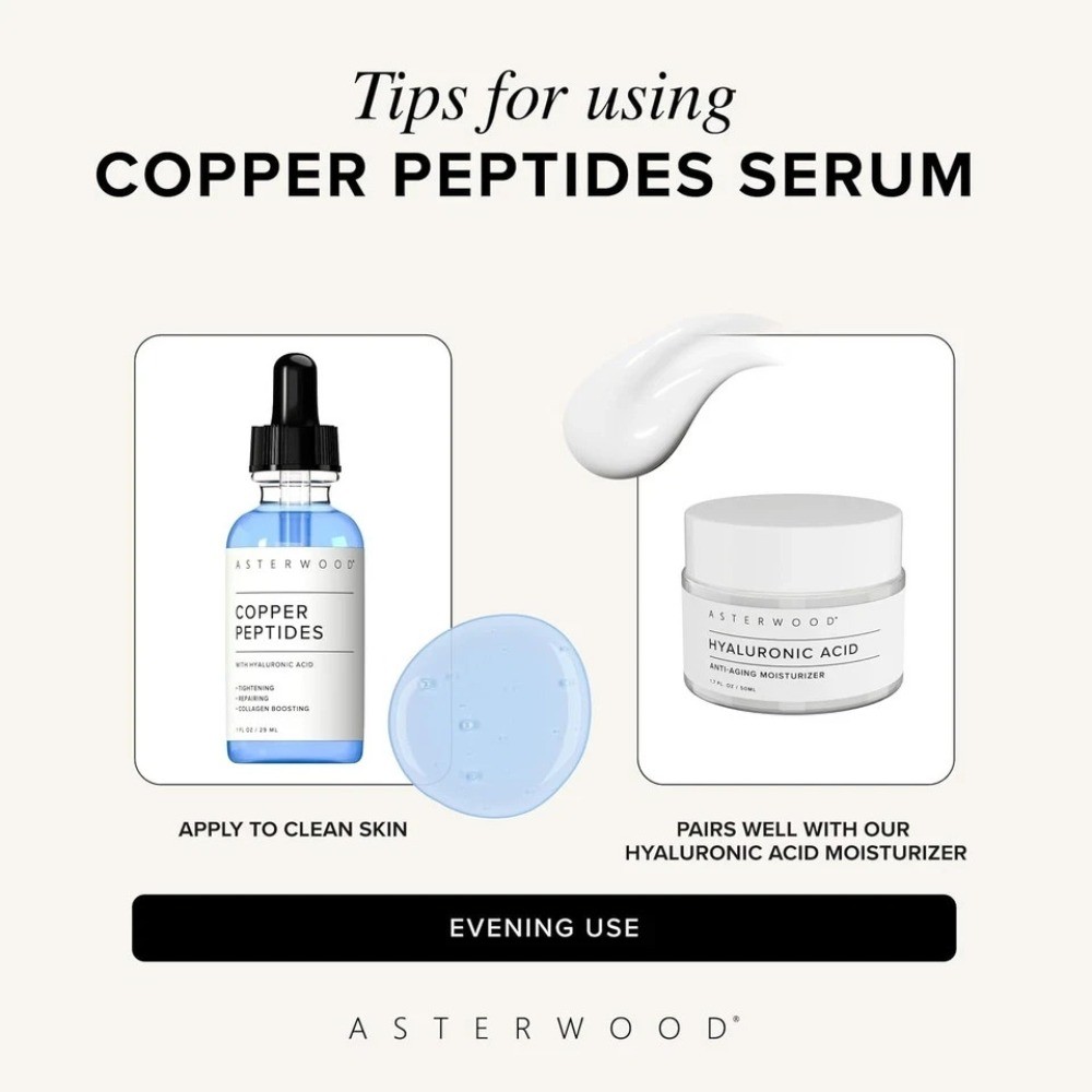 is asterwood ghk cu legit Asterwood Copper Peptides Serum for Face - Tightening, Repairing, Collagen Boosting - with GHK-Cu and Hyaluronic Acid