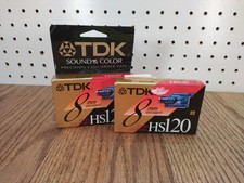 Lot of 2 TDK 8mm 120 minute Camcorder Cassette MP Blank Tape Sealed Brand New