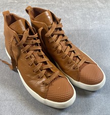  Converse All Star Modern Hi-Top Brown Leather Sneakers, Size Men 9 Women 10.5