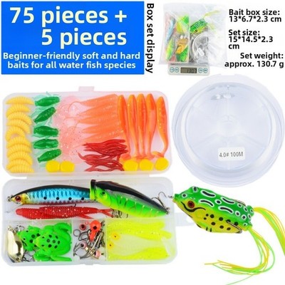80-teiliges K?derset f��r S��?wasserangeln L?ffel Fr?sche Elritzen Softbaits
