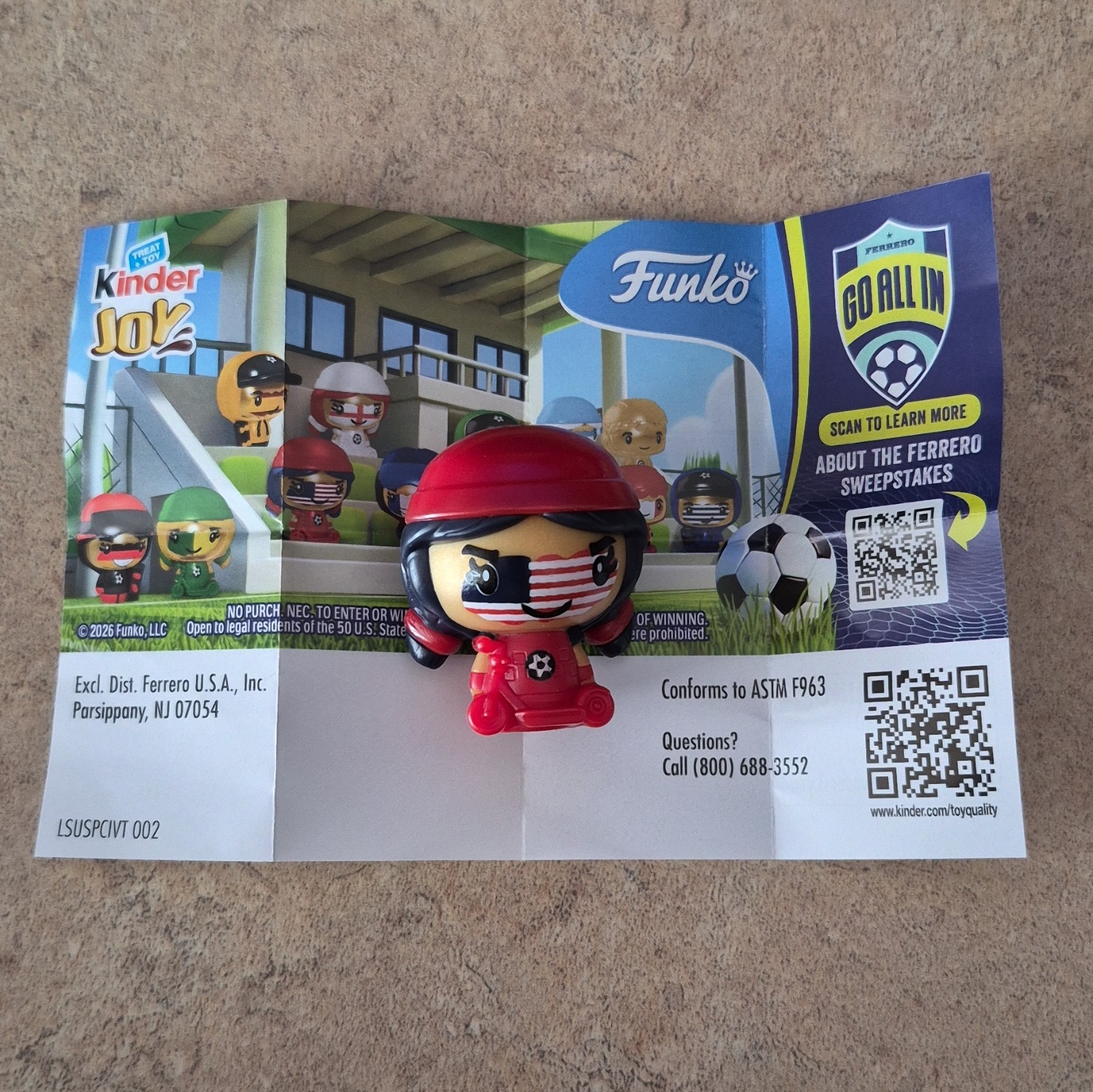 Kinder Joy Funko - Figura Equipo Copa Mundial de la FIFA 2026 EE. UU. - con papel original