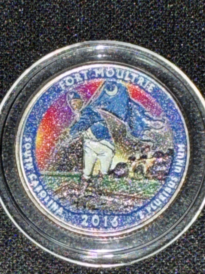 Fort Moultrie 2016p America The Beautiful Colorized Washington Quarter UNC  - Image 2 of 4