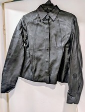 New 350.00 special Rem garson black nappa ladies bonded shirt leather jackeS,-XL
