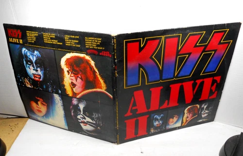 vintage 1977 Kiss Alive II 33 RPM vinyl LP 12" record Casablanca NBLP 7076-1-2