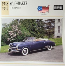 Studebaker Commander Picture Info Specs Collector Card Vintage Retro Studebaker Commander Picture Info Specs Collector Card Vintage Retro