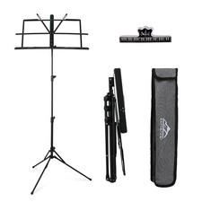 Portable Folding Sheet Music Stand Desktop Book Holder Carrying Bag Black