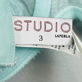 Studio La Perla aqua sheer mesh lace underwire bra, US 36C.