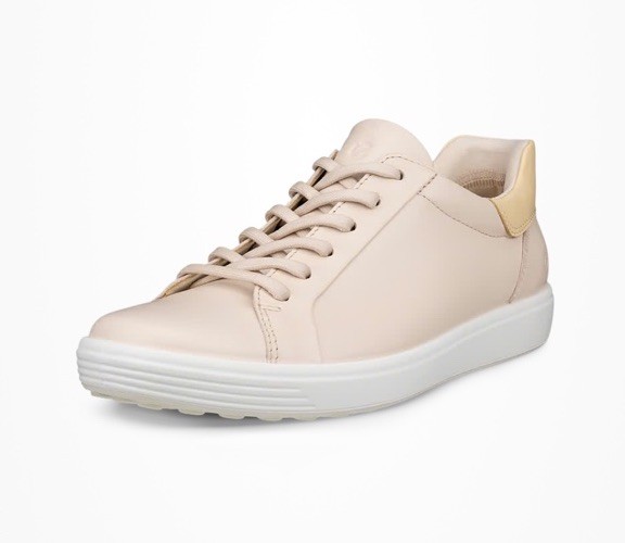 $160 ECCO Soft 7 Women’s Beige Leather Casual Sneaker Shoe Size US 10-10.5/ EU41