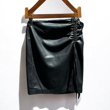 🌻NEW w/tags House of Harlow 1960 Black Side Ruch Split Hem Skirt Size Small.