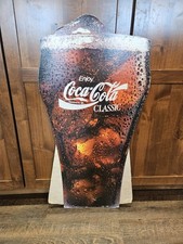Vintage Coca-Cola Classic Standee Die Cut Cardboard Floor Display Sign Easelback