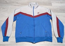 Vintage 80s Nike Sweatshirt Jacket w/ Blue Tag Zip Up Track Men's Sz XL Gray Red