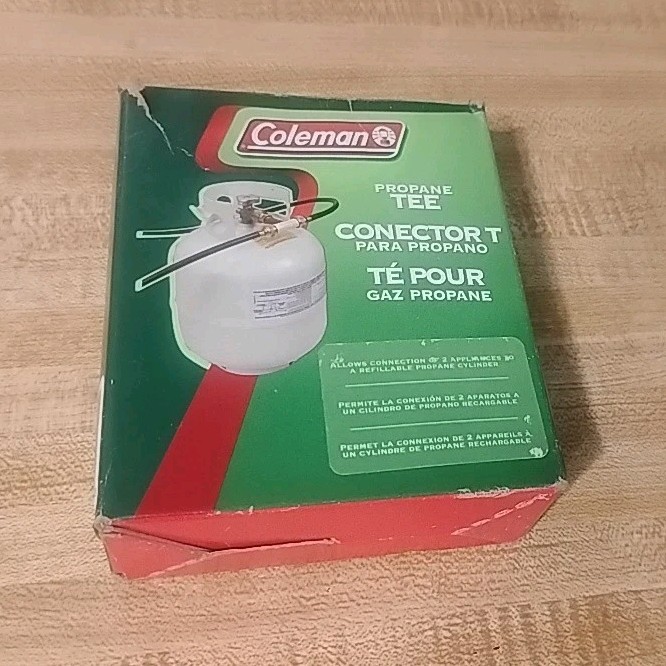 Coleman Propane Tee Connector Adapter for Gas Propane - Green & Red