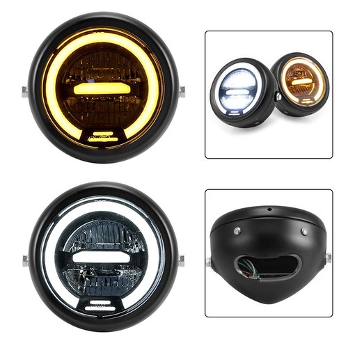 MOTO LED PHARE Noir Pour Harley Davidson Sportster 883 1200 Acier 48