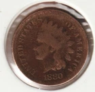 US Rare Old West 1880 Indian Head Penny Coin American Collection Shield Cent USA