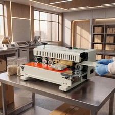 Continuous Bag Band Sealer 600W Commercial Automatic Horizontal Heat Sealer 600W