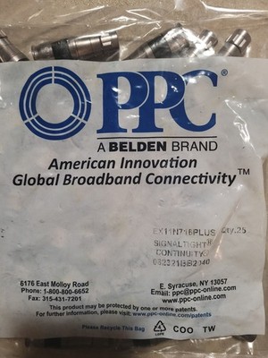 25 piece Belden PPC EX11N716PLUS RG11 Compression Connectors