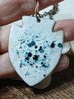 Vtg Painted Enamel Over Copper Big Modernist Arrowhead Pendant Necklace 1960s — photo 5