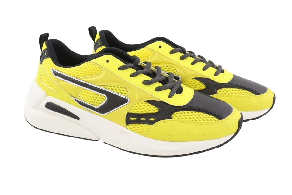 Diesel S-Serendipity Sport Hombre Zapatillas Eu 42 Amarillo Cordones Almond Toe - Imagen 2 de 4