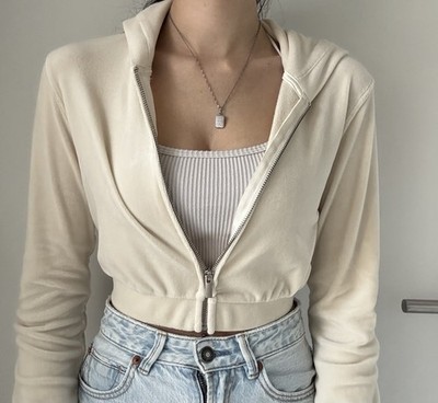Velvet jacket by H&M in light yellow/beige/cream, XS