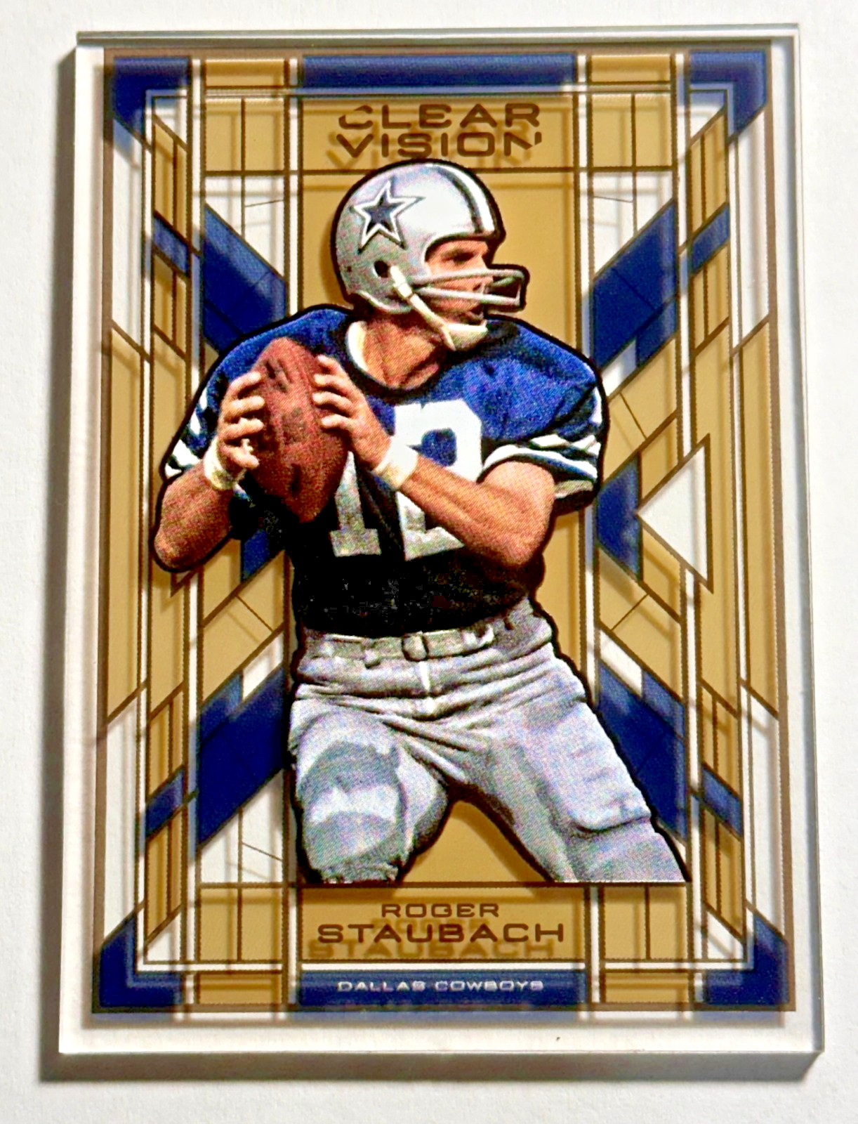 ROGER STAUBACH Cowboys HOF 2015 Panini Clear Vision Stained Glass #SG-6 SSP