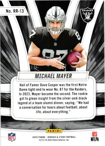 2023 Panini Rookies & Stars #RR-13 Michael Mayer Rookie Rush - Picture 2 of 2