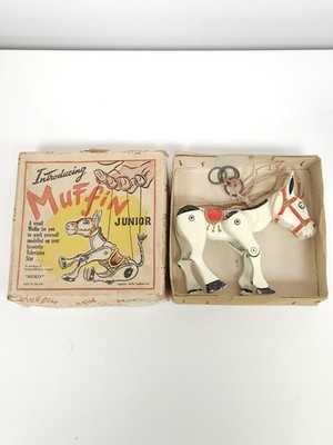 vintage Lesney Moko Metal Muffin the Mule Puppet - Excellent Boxed diecast toy