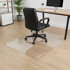 30x48 Clear Frosted Desk Chair Mat, 0.08 Inch Thick PVC Floor Guard for Hardwood