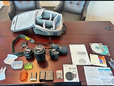 Nikon D5100 16.2MP Digital SLR w/ 18-55mm VR & 55-200mm VR, Bag