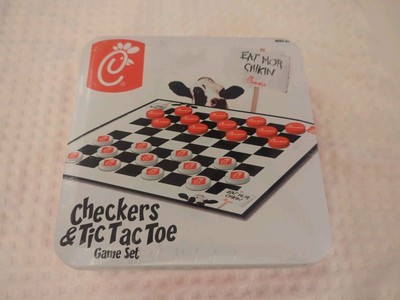 Chick-Fil-A Checkers And Tic Tac Toe Tin Game Set