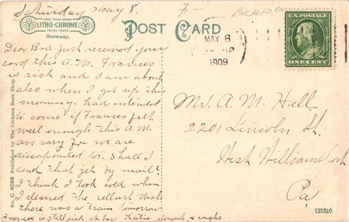 Pensylwania Widok na rzekę Susquehanna przy Table Rock Mt. Pocztówka vintage - Zdjęcie 2 z 2