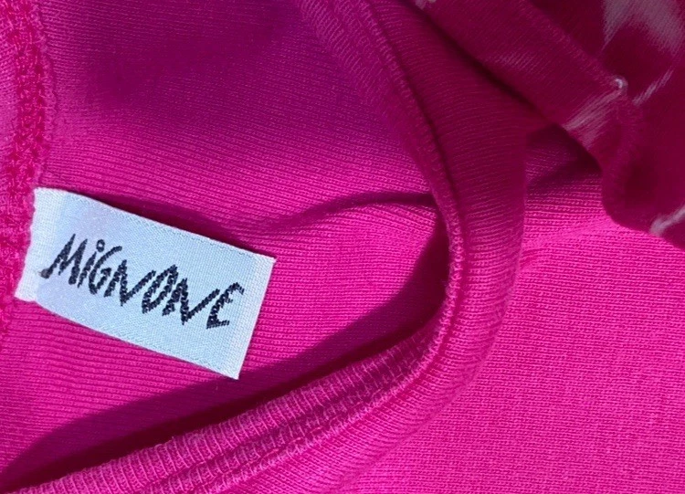 VESTIDO MIGNONE TALLA 5 NIÑAS FUCSIA ALGODÓN SUAVE ~ LAZO GRANDE COLORIDO Y PARTE INFERIOR CON VOLANTES Foto 3 de 4