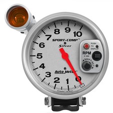 Auto Meter 3911 Sport-comp Silver Shift-lite Tachometer 5.000 In. Auto Meter 3911 Sport-comp Silver Shift-lite Tachometer 5.000 In.