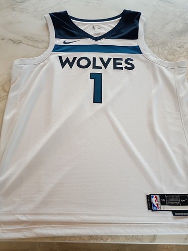 Nike Minnesota Timberwolves Anthony Edwards #1 "WOLVES" White Men’s Jersey 56