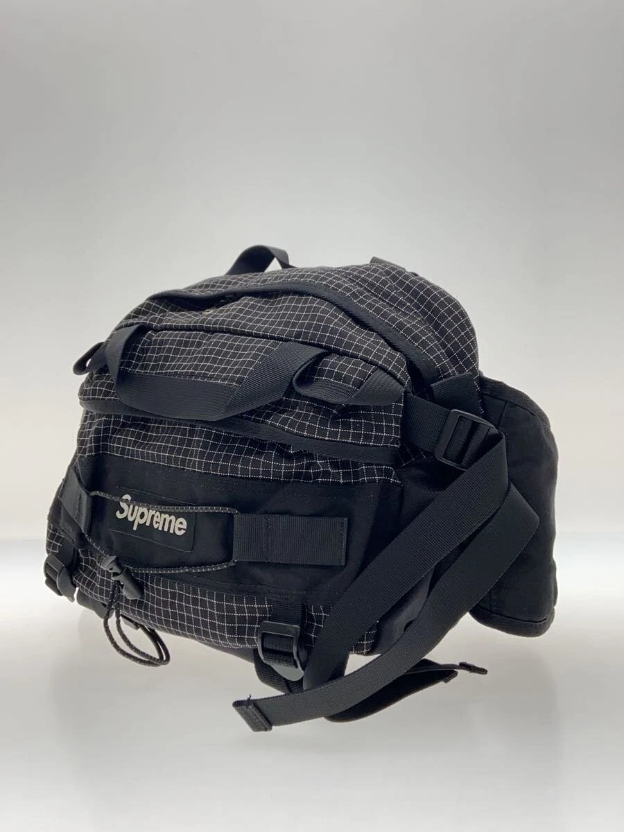 Supreme 09Aw/Sac de montagne Ripstop/Sac à bandoulière/Polyester/Noir/Chèque//
