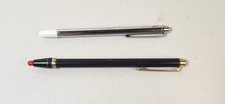 Vintage Set Black & Silver Toned Telescoping Pointer Extendable Wand 2ft +