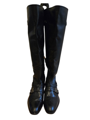 BALLY Fuyet Knee-High Leather Boots   Black   Made in Italy   Luxury- Ret. 2000