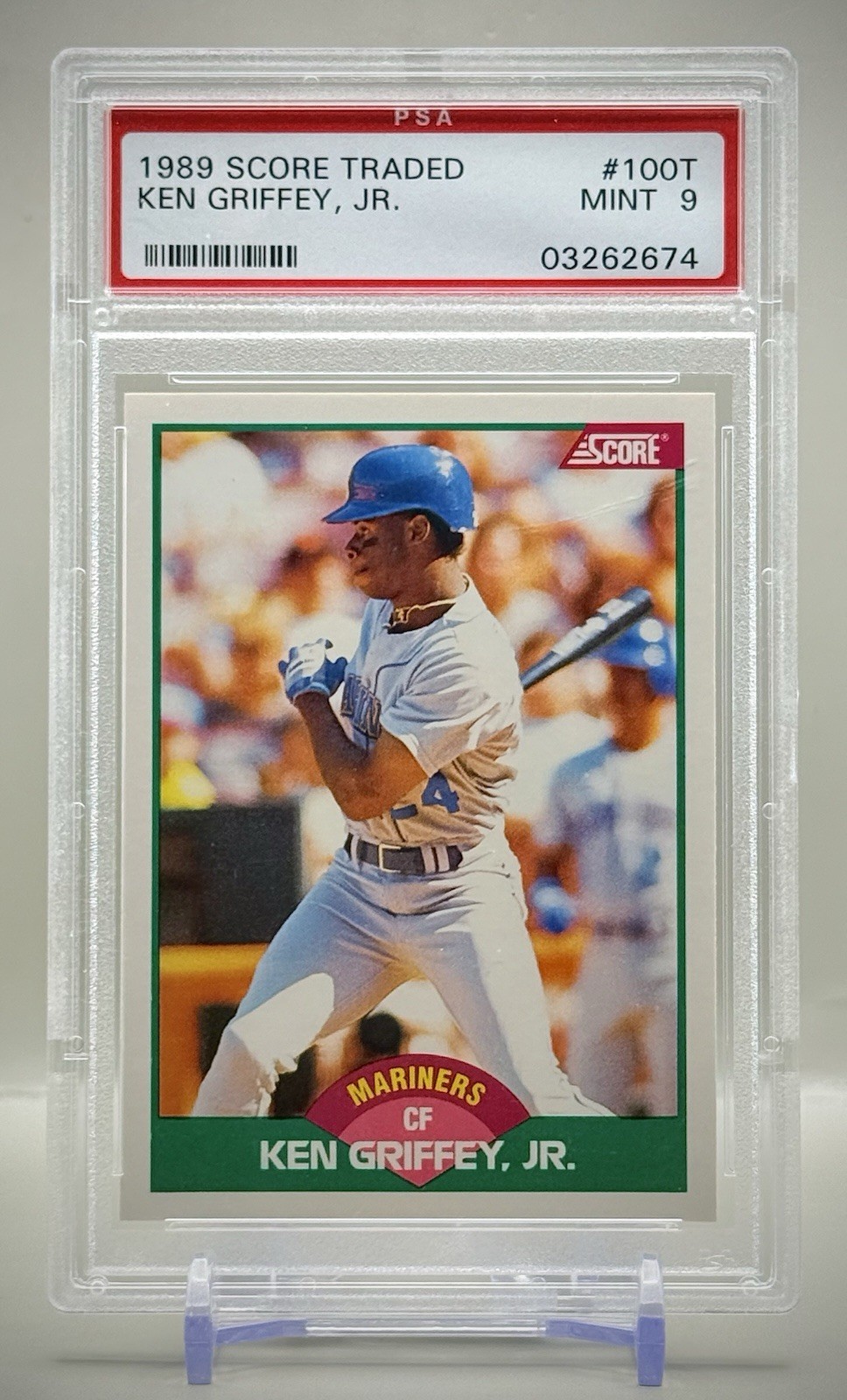 Ken Griffey Jr. 1989 Score Traded Rookie #100T RC - PSA 9 MINT - HOF Mariners
