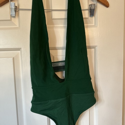 Reiss Tatianna Diamanté Embellished Plunge-Neck Bodysuit S New - Picture 2 of 11