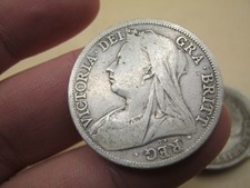 COINS BULLION HALF CROWN 1895 Old Head Queen Victoria 925 Silver Pre 1920 BAG#1