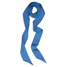 Stylish Ribbon Scarf Long Silk Solid Color Skinny Scarves Mist Blue