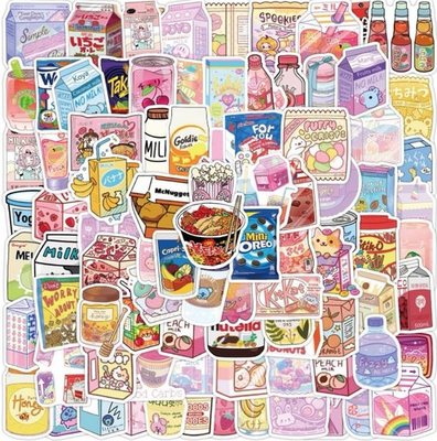#ad #ad 30Pcs Random Cute Cartoon Snake Food Drink Waterproof Vinyl Decals Stickers $1.80