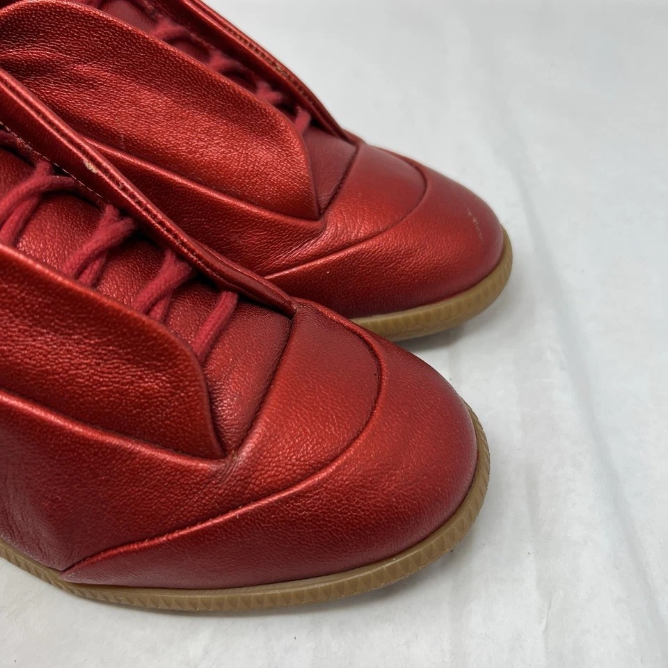 Maison Margiela Future Men 8 41 Red Gum Leather High Top Sneakers