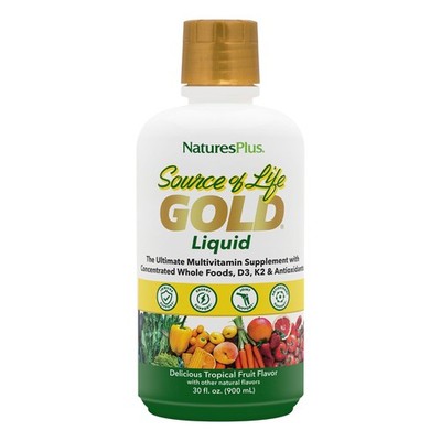 NaturesPlus Source Life Gold Multivitamin Liquid 30 oz Energy Immune Whole Food
