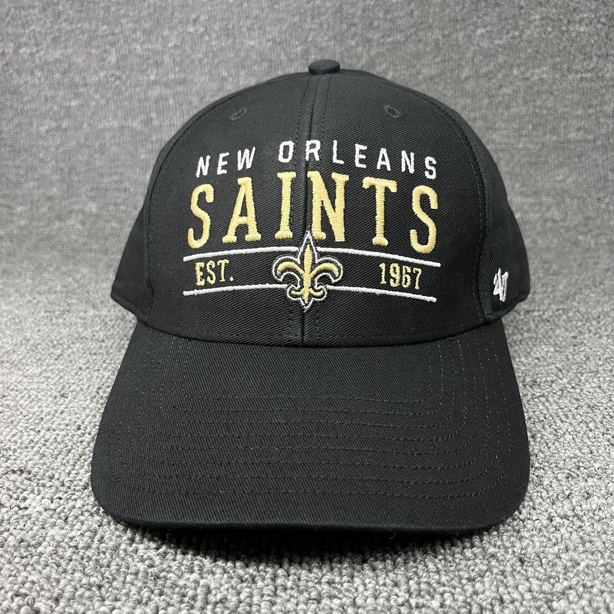 New Orleans Saints '47 Brand MVP Adjustable Hat Black Gold EST 1967 NFL Cap