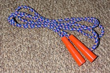 Vintage Jump Rope 90" Inches Long 8 Feet Purple Orange Handles 80's Skip Kids